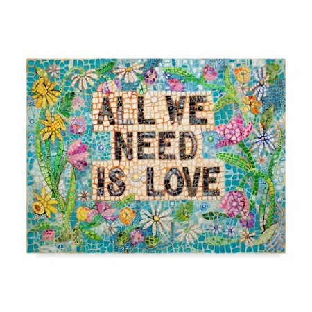 Charlsie Kelly 'All We Need Is Love Floral' Canvas Art,35x47